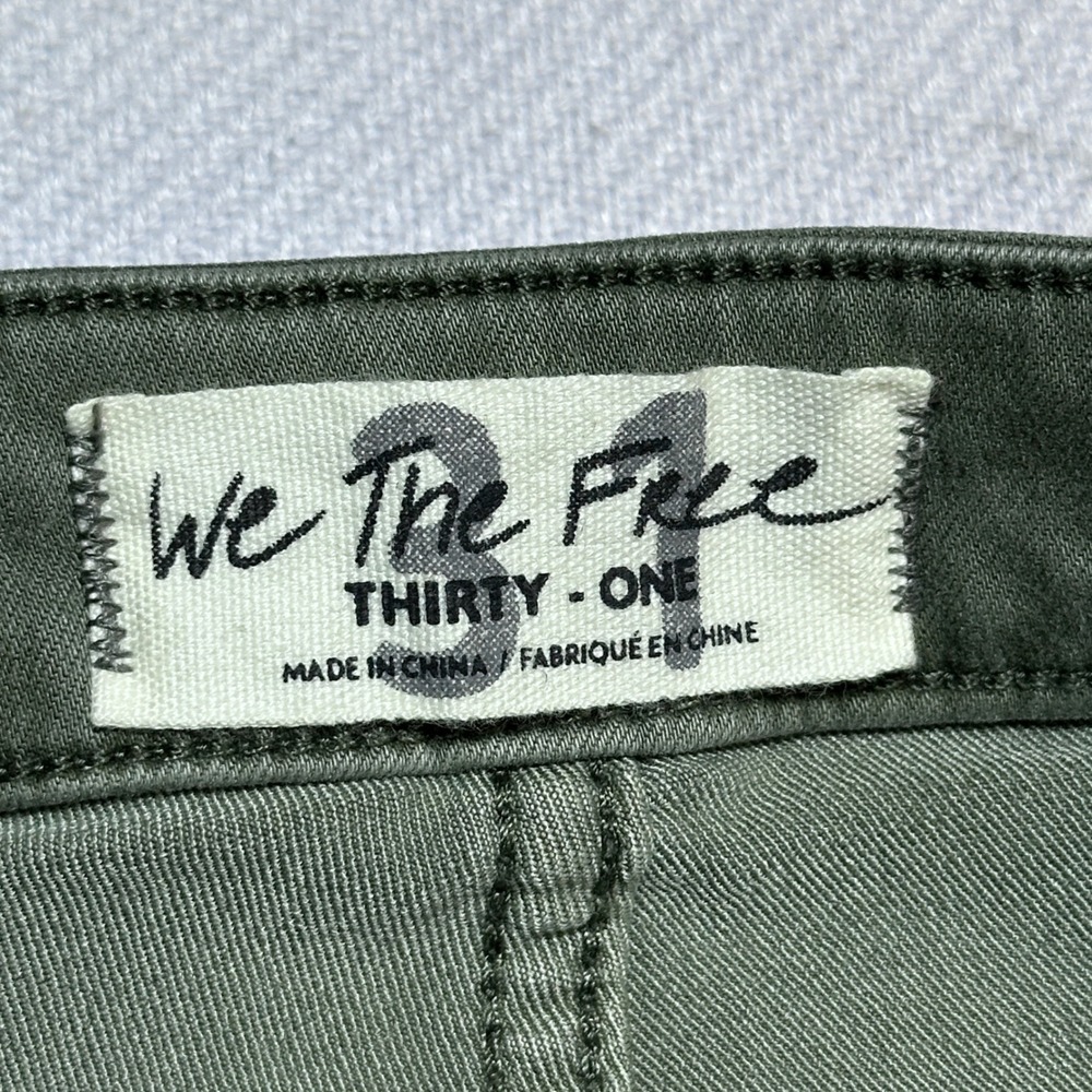 NEW Free People Just Float On Flare Jeans Womens 31 High Rise Stretch Army Green - Picture 4 of 14
